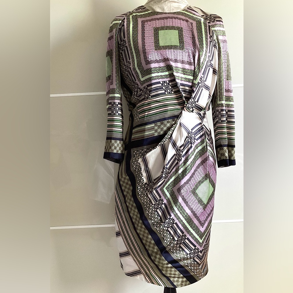 🌺NWT ETRO Milano SILK Dress sz 10 It 44. 100% silk lining MIDI draped front